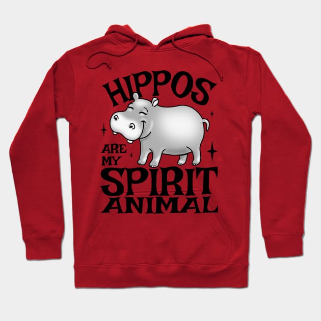 Hippos Are My Spirit Animal Funny Cute Baby Hippo Hoodie by PnJ